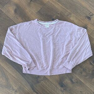 Thread & Supply “That Cozy Life” Blush Pink Crewneck Crop Sweatshirt – Size M